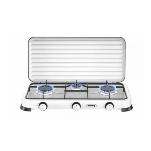 Plinski rešo sa tri gorionika i poklopcem Rosberg R51454D3/bela