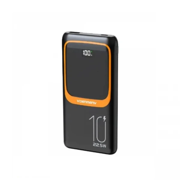 Power bank Denmen DP29 10000Mah 22.5W/1xTypeC/1x USB-A/type C kabal/lighting kabal/crni