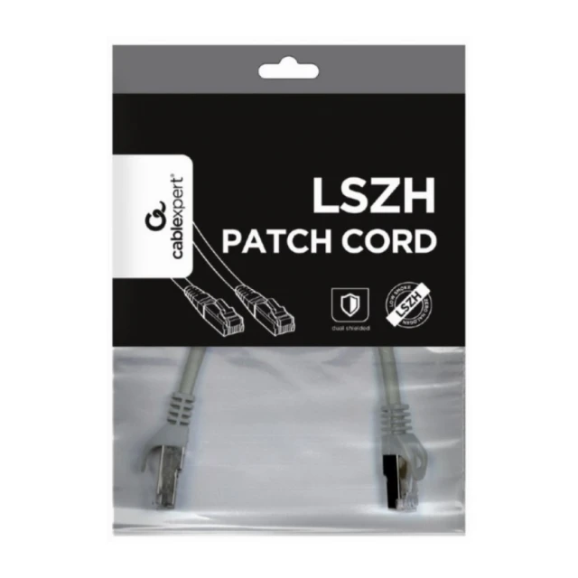 PP6A-LSZHCU-0.25M Gembird Mrezni kabl, SFTP CAT.6A BAKARNI LSZH Patch cord 0.25m Grey