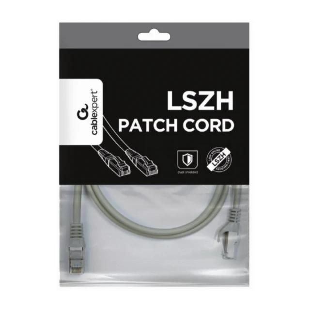 PP6A-LSZHCU-0.5M Gembird Mrezni kabl, SFTP CAT.6A BAKARNI LSZH Patch cord 0.5m Grey