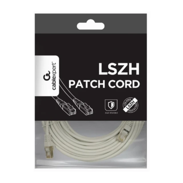 PP6A-LSZHCU-15M Gembird Mrezni kabl, SFTP CAT.6A BAKARNI LSZH Patch cord 15m Grey