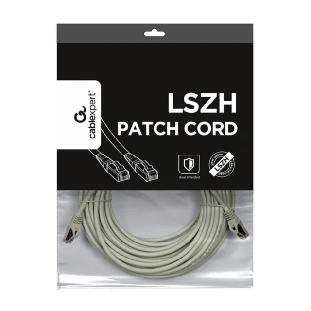 PP6A-LSZHCU-20M Gembird Mrezni kabl, SFTP CAT.6A BAKARNI LSZH Patch cord 20m Grey