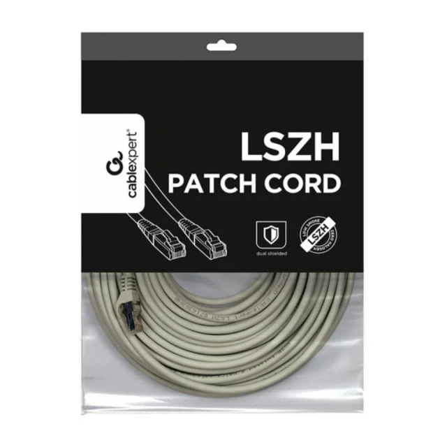 PP6A-LSZHCU-25M Gembird Mrezni kabl, SFTP CAT.6A BAKARNI LSZH Patch cord 25m Grey