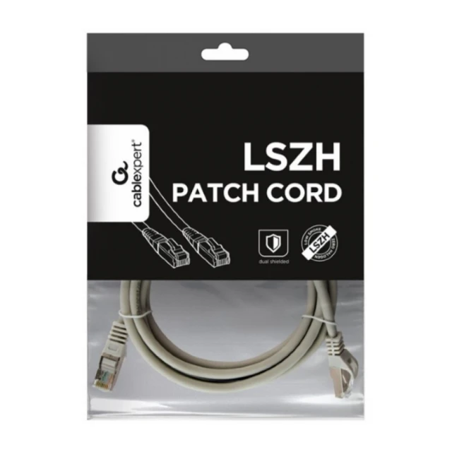PP6A-LSZHCU-2M Gembird Mrezni kabl, SFTP CAT.6A BAKARNI LSZH Patch cord 2m Grey