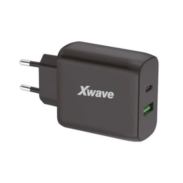 PUNJAC XWAVE GaN45-AC ZA MOBILNI 45W USB-A + TYP-C BLACK