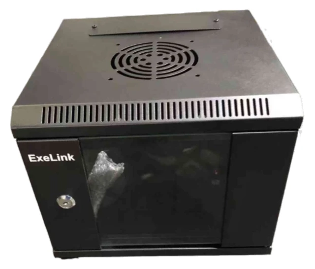 Rek ExeLink 10 in 6U zidni orman sa staklenim vratima,do 30kg,mat crni