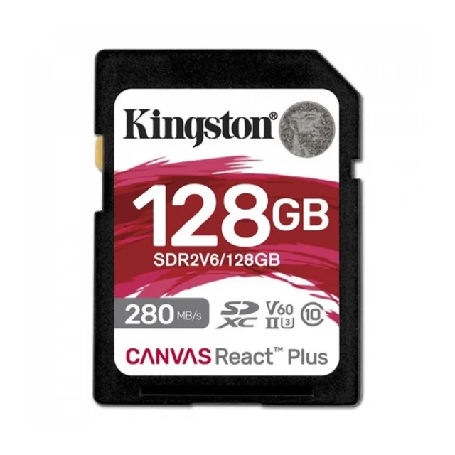 SD Card 128GB Kingston SDR2V6/128GB class 10 HD/2K/4K 280Mbs/100MBs