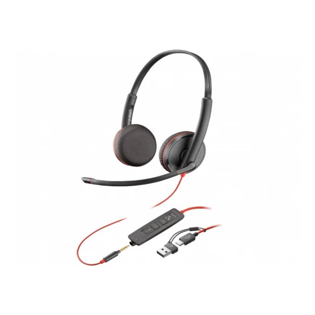 Slušalice HP Poly Blackwire 3225 Stereo USB-C Headset +3.5mm Plug +USB-C/A Adapter/8X229AA/crna