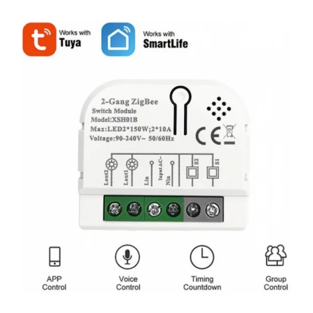 SMART-2GANGTuya Wifi DIY Self-locking daljinski upravljac Smart Switch relejni modul DC 5V/7-32V AC