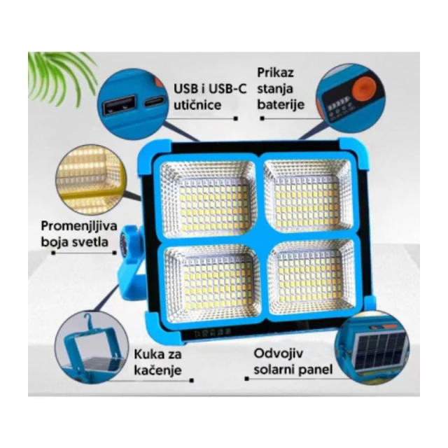 Solarna serviserska LED lampa 288xSMD LED 5600mAh YW13501-3341