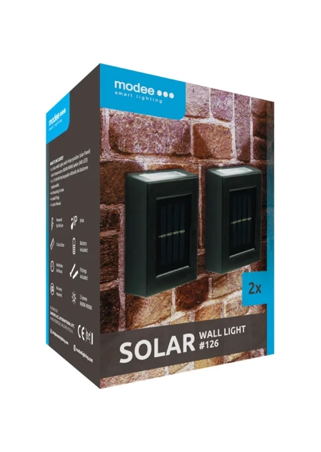 Solarna zidna lampa ML-WS126 126 Modee Lighting LED  (Cena je za pakovanje od 2kom)