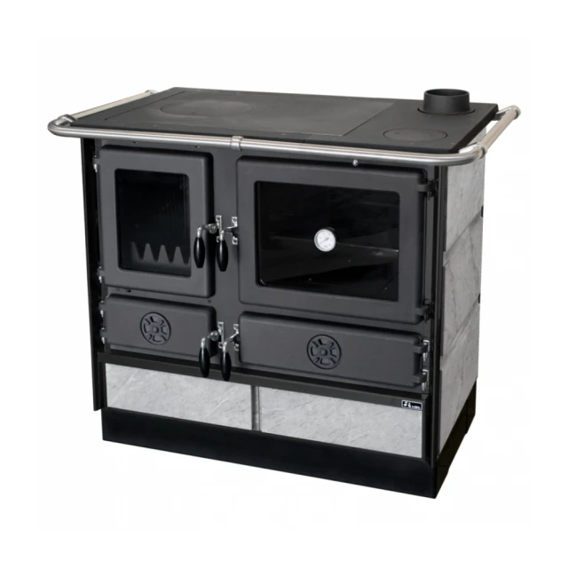 Šporet na čvrsto gorivo MBS magnum plus 4D, sivi, desni