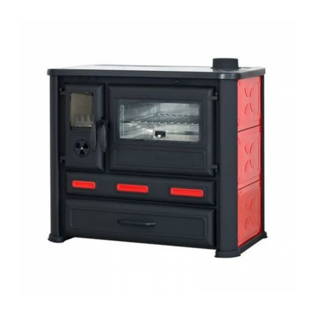 Šporet na čvrsto gorivo TimSistem Alma Mons, crveni, desni