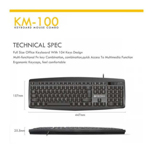 Tastatura + Mis USB Logitech Fantech GO KM-100 US crna