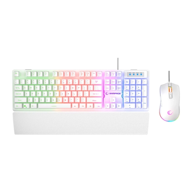 Tastatura+miš žični set Rampage KM-RX7 FORTUNA V2 beli 42578