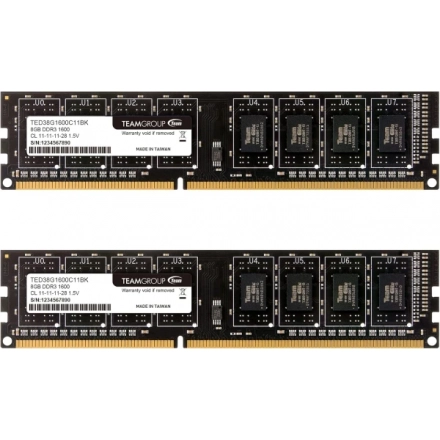 TeamGroup DDR3 TEAM ELITE UD-D3 16GB (8GBx2) 1600MHz 1,35V 11-11-11-28 TED3L16G1600C11DC01