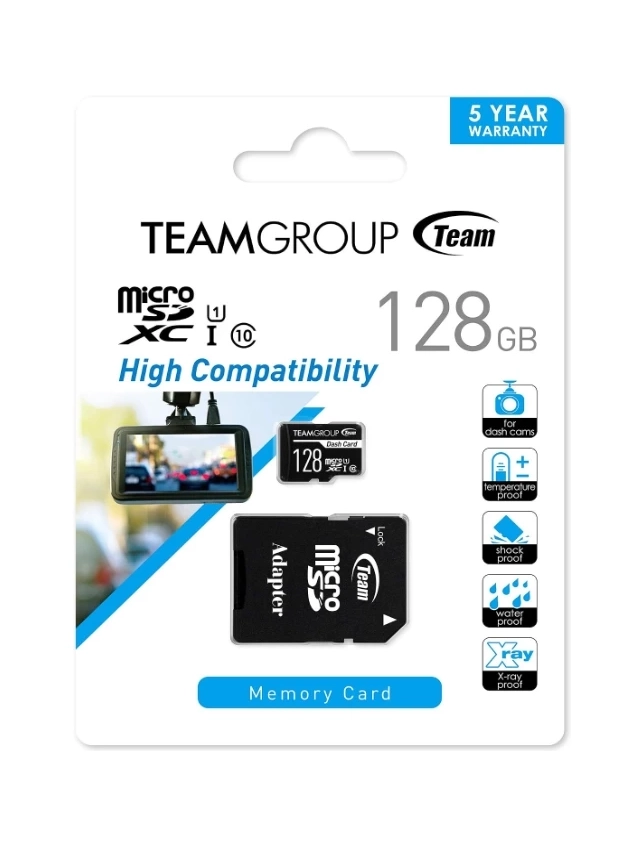 TeamGroup MICRO SDHC/SDXC 128GB Dash Card, UHS-I U3 V30 A1, 100/30MB/s +SD Adapter TDUSDX128GUHS03