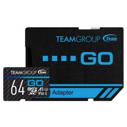 TeamGroup MICRO SDHC/SDXC 64GB GO UHS-I U3 V30, 100/50MB/s +SD Adapter TGUSDX64GU303