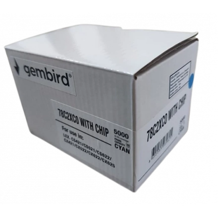 Toner Gembird 78C2XC0 zam. kaseta za Lexmark Cyan 5k (sa cipom)