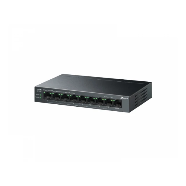 TP-LINK_ LS109P(UN) 9-Port 10/100Mbps Desktop Switch sa 8-Portova PoE+ 