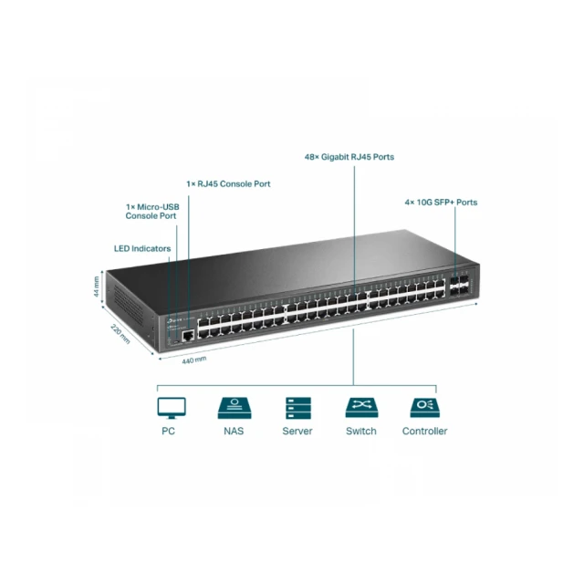 TP-LINK SG3452X 48-port Gigabit Uprav.switch 4 10GE 