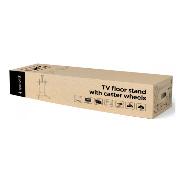 TVS-100T-03 Gembird Mobilni sto sa tockicima, tilt, 60-100, crne boje