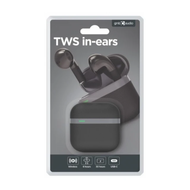 TWS-02-BK Gembird bluetooth V5.0 slusalice, TWS, black/spacegrey