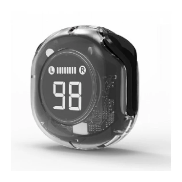 TWST-01-BK Gembird bluetooth V5.4 slusalice, TWS, LCD, Transparent, black