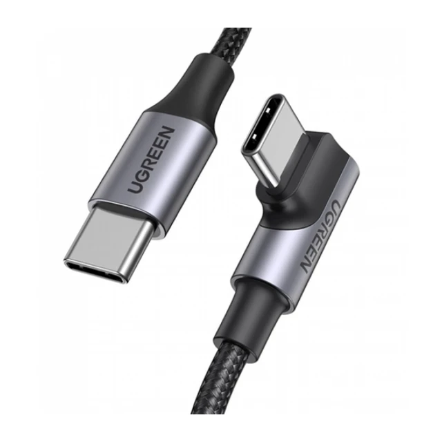 UGREEN USB-C to USB-C PD Fast Charging 90 Degree Cable 5A Max Black 1m US334