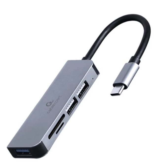 UHB-CM-CRU3P1U2P2-01 Gembird USB Type-C 3-portni USB hub (USB 3.1 + USB 2.0) sa citacem kartica