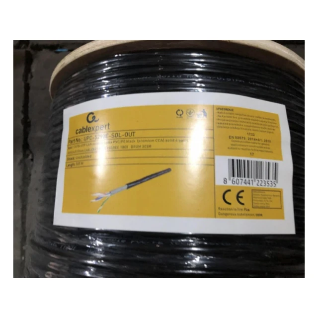 UPC-5290E-SOL-OUT Gembird, UTP cat.5E Outdoor, solid 24AWG, 0.51mm PREMIUM CCA kotur pun presek 305m