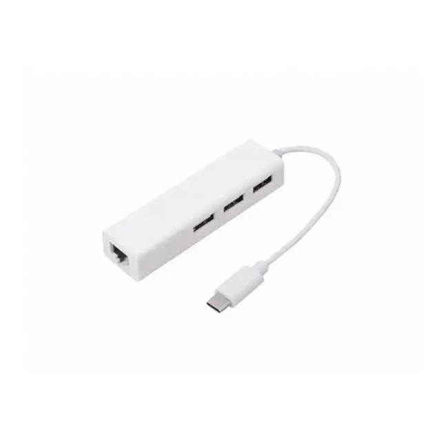 USB adapter-koverter TIP C - 3xUSB 3.0+RJ45 Linkom