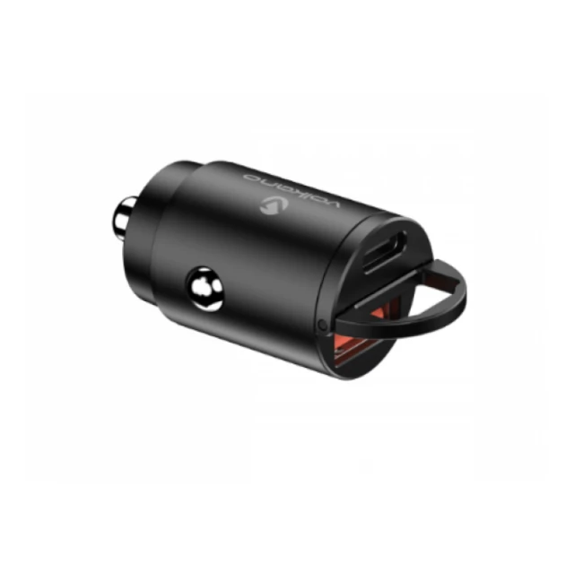 USB auto punjač Volkano Obscurix Series VK-8007-BK 30W USB-A + USB-C