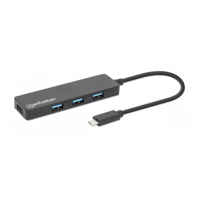 USB-C HUB 4port Manhattan 164924 3.2 G1/5Gbps/Crni