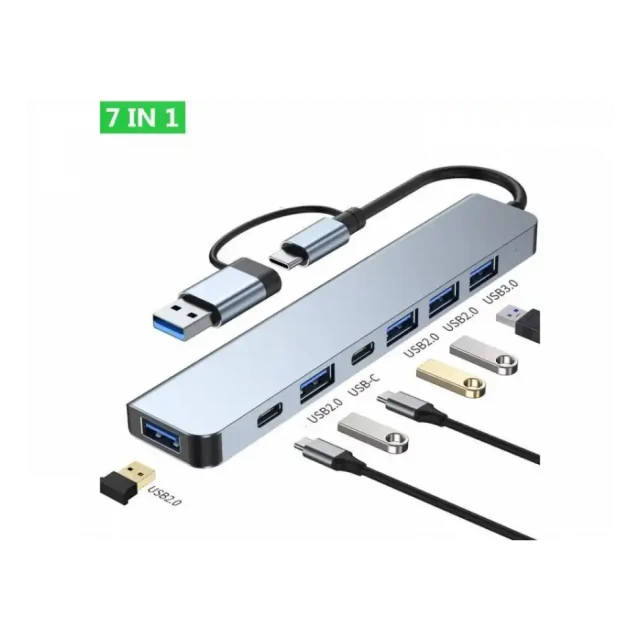 USB Hub 7 port E-green Superbrzi 3.1 Tip C USB 3.0