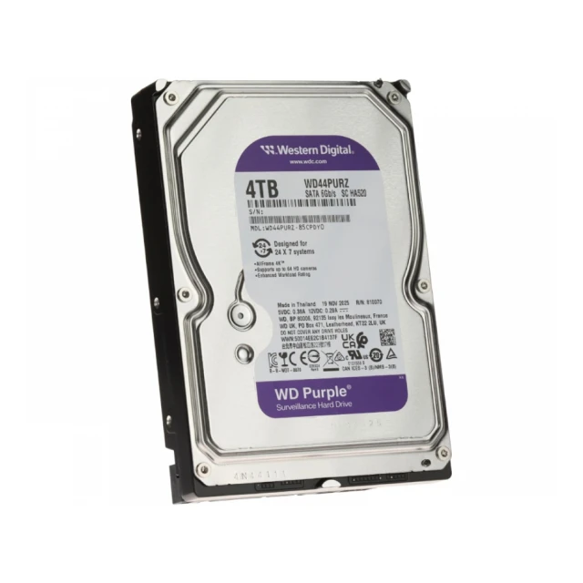 WD 4TB 3.5 inča SATA III 128MB IntelliPower WD44PURZ Purple hard disk